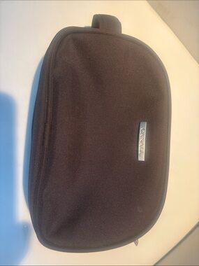 Canali Brown Zip Travel Case with Silver Logo